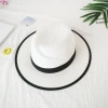 Fashionable M-label sun hats, straw hats, sun-protective hats, women's summer outings, sun hats, black British flat-topped top hats, a trend undefined
